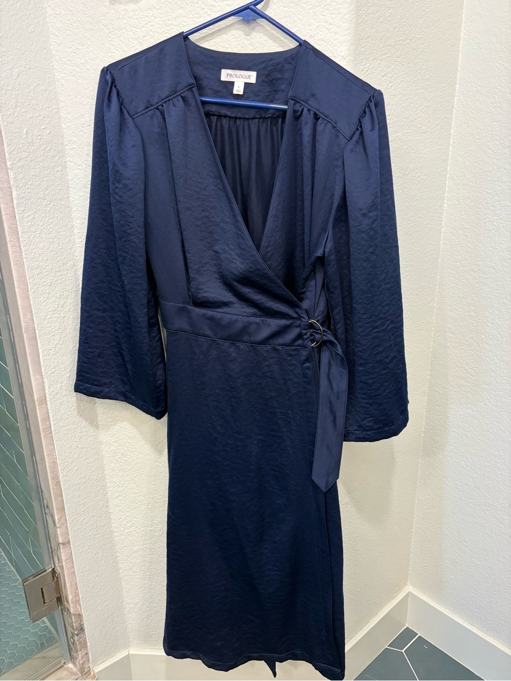 Prologue Deep Navy Wrap Dress with Belt Detail